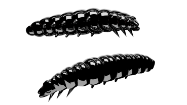 LIBRA LURES LARVA 35 mm Cheese, 12 Stück, 040, Black